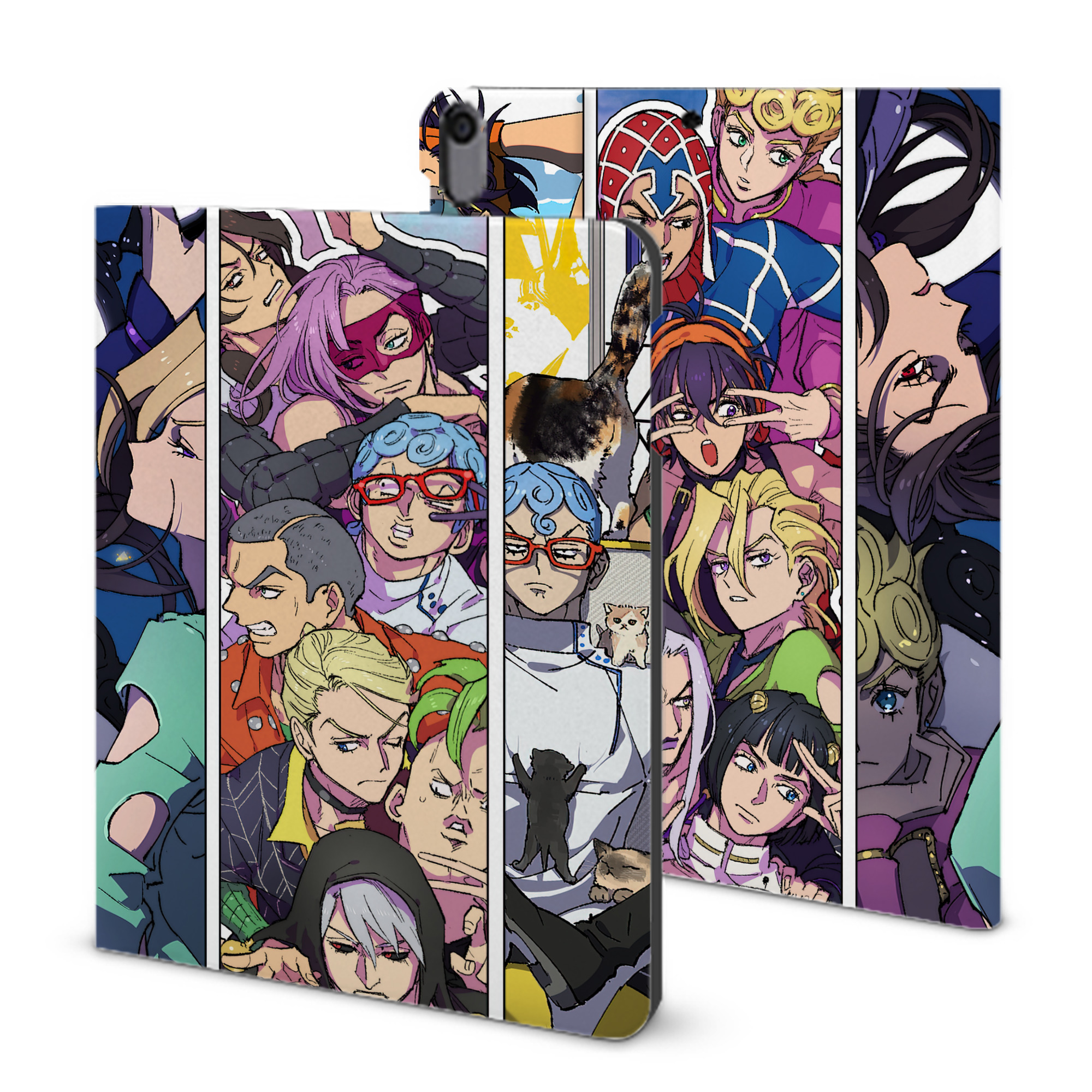 （画像用） ジョジョの奇妙な冒険 JoJo's Bizarre Adventure IPad ケース ブック型 PUレザー TPU 耐衝撃 軽量 薄型 ペン収納なし 全面保護 IPad 各モデル対応